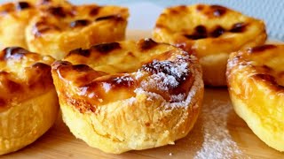 Los FAMOSOS PASTELES DE BELEM PASTÉIS DE NATA PORTUGUESES EN 5 MINUTOS🖐 RICOS y FÁCILES🤤 [upl. by Lashar]