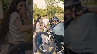 Cycle stunt reactions😍 mtbfreestyle cycle stunts cycling bikestunts girlreaction mtb bike [upl. by Flyn]