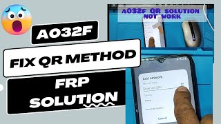 samsung a032f frp bypass without pc  fix QR method  a03 frp solution [upl. by Carlock263]