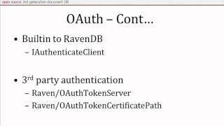 Authentication options with RavenDB [upl. by Warenne394]