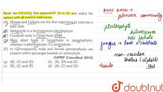 Read the following five statements A to E and select the option with all correct statement [upl. by Nofets814]