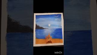 Acrylic painting bonfire painting art horsepainting paintingtechniques [upl. by Dolorita]