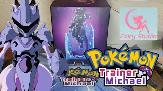 Pokemon Trainer Michael fairy studio armored Mewtwo statue un boxing review show and tell [upl. by Akimot364]