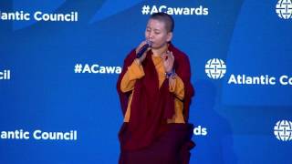 2017 Freedom Award Atlantic Council presentation to Ani Choying Drolma [upl. by Adlihtam]