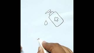 How to Draw Hand Sanitizer Step by Step [upl. by Aicirtan94]