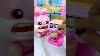 Pink Rabbit Drinking Milk Set Toys Satisfying With Unboxing ASMR Videos [upl. by Litt681]