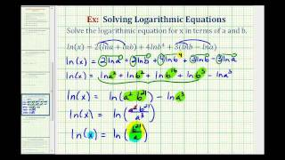 Ex Solve a Logarithmic Equation in Terms of Other Variables [upl. by Claud]