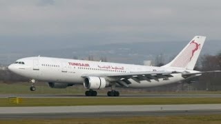 RARE Tunisair A300 landing amp takeoff  GVA  21122013 [upl. by Lydia]