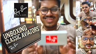 Original RayBan Aviator unboxing  Original vs fake RayBan sunglasses  Ray ban sunglasses unbox [upl. by Aihk]