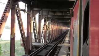 Crossing River Ganga at Varanasi and Allahabad Poorva Express with Brand New LHB Rakes [upl. by Monro]