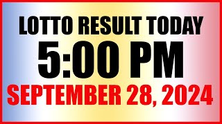 Lotto Result Today 5pm September 28 2024 Swertres Ez2 Pcso [upl. by Innob]