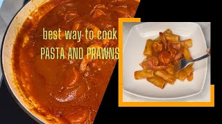 ITALIAN STYLE PASTA AND SHRIMP PRAWN COOK IN CREAMY TOMATOES SAUCE pasta italianrecipes food [upl. by Raskind]