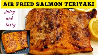 EASY SALMON TERIYAKI IN THE AIR FRYER RECIPE  HOW TO COOK  AIR FRY PERFECT HONEY GLAZED BAKE FISH [upl. by Neik]