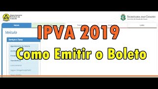 IPVA 2019 CE  Como consultar e emitir o boleto Simples e Fácil [upl. by Haidabo473]