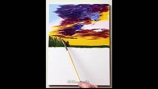 Breathtaking Birch Tree at Sunset Acrylic Painting Tutorial 🎨 [upl. by Jedd]