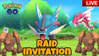 Mega Gyarados amp Regirock Raid Invitation in PokemonGo [upl. by Emiatej]