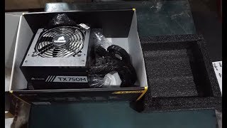 Unboxing Corsair TX750M 750W 80 Plus Gold [upl. by Leerzej]