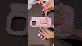 Decoden a cute whipped cream glue phone case by handmadediy diyphonecase handmade decoden [upl. by Ahsotan646]