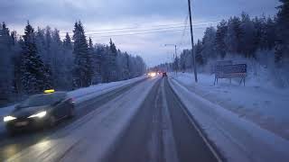 Rovaniemi santa claus village to airport bus ride part 1 Feb 2024 [upl. by Hodess]