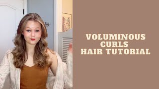 Voluminous curls hair tutorial Farrah Fawcett hair  1970s hair [upl. by Lleira]