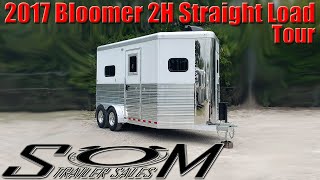 2017 Bloomer 2 Horse Straight Load Trailer Tour  Air Ride Axles Front Tack amp Michelin Tires [upl. by Fidelity]