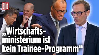 Merz attackiert Habeck im Bundestag „Sie sind Hilflos“  Jan Schäfer bei BILD Live [upl. by Ahsyen]