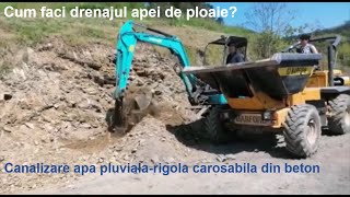 Cum faci drenajul apei de ploaie💧❓Canalizare apa pluviala spre rigola carosabila din beton💧 [upl. by Arelus]