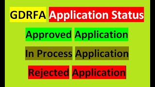 GDRFA Dubai Application Status Approved Application  In Process Application  Rejected Application [upl. by Seleta348]