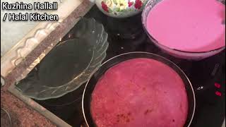 Krepa Pallaqinka të kuqe recetë nga Kuzhina Hallall 🇦🇱 🇺🇸 How to make red crepes  Halal Kitchen [upl. by Standley620]