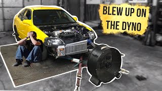 Pt8  LAMBO KILLER BUILD  600HP AWD TURBO HONDA CIVIC  BLEW UP ON THE DYNO [upl. by Ynamreg]