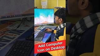 Add Computer icon on Desktop Windows 10💥 shorts computertricks windows10 [upl. by Gottwald]