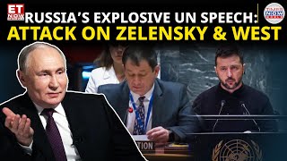 Russias Bold UN Speech That Shocked The World Harsh Criticism of Zelensky and Western Intervention [upl. by Bartolomeo865]