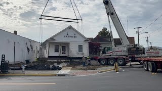 Cornerstone Antiques building is moved [upl. by Adora]