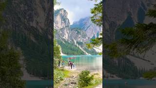 Dolomites Italy lake shorts dolomiti nature travel mountains beautiful lake lagodibraies [upl. by Azitram]