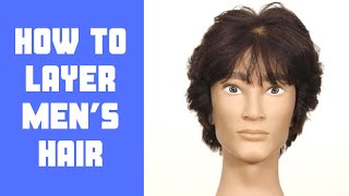 Feathered Layers Men’s Haircut Tutorial  TheSalonGuy [upl. by Assirek]