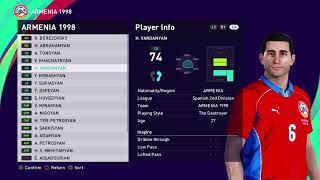 ARMENIA 1998  WORLD CUP FRANCE 1998  NOT QUALIFIED  PES 2021 PS4 [upl. by Rafe810]