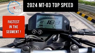 YAMAHA MT03 TOP SPEED  FASTEST IN THE SEGMENT TRUE GPS TOP SPEED [upl. by Uokes]