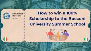 How to win a 100 Scholarship to the Bocconi University Summer School [upl. by Hales391]