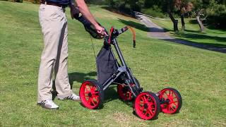 Caddytek CaddyLite Compact SemiAuto Folding and Unfolding Golf Push Cart [upl. by Ripp946]