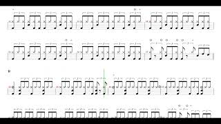 TOTOhold the line  Drum Score Drum Sheet Music [upl. by Rogerg228]