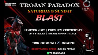 TROJAN PARADOX PRESENTS SATURDAY BLAST T2 level scrims bgmilive bgmimalayalamlive [upl. by Alahsal126]