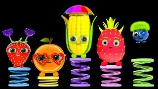 Funky Fruits Baby Sensory  Funny Veggies Dance Party  Fun Dance Video with music and animation [upl. by Lered]