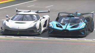 Koenigsegg Jesko vs Bugatti Bolide at Monza Track Day [upl. by Rehpotsirhk]