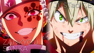 Zankyou Sanka x JUSTadICE Mashup Demon Slayer Season 2 amp Black Clover [upl. by Chico]