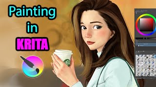 The best free drawing software  Painting in krita [upl. by Whallon]