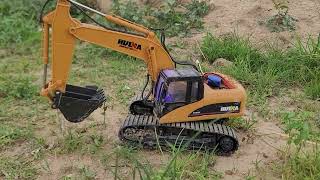 Excavator Huina 1550 go to working  Excavator RC Remote Control Construction [upl. by Alric]