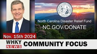 OVER 14MILLION DONATED TO NC DISASTER RELIEF FUND  WHKY News  Community Focus Fri 111524 [upl. by Clein]