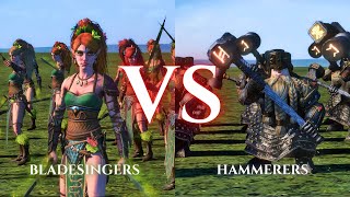 WARHAMMER III Total War  Bladesingers VS Hammerers [upl. by Aisatna43]