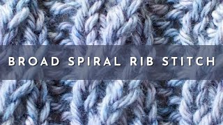 The Broad Spiral Cable Rib Stitch  Knitting Stitch Pattern  English Style [upl. by Gundry]