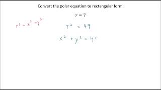 Converting Polar Equations to Rectangular Form Part 1 [upl. by Marciano]